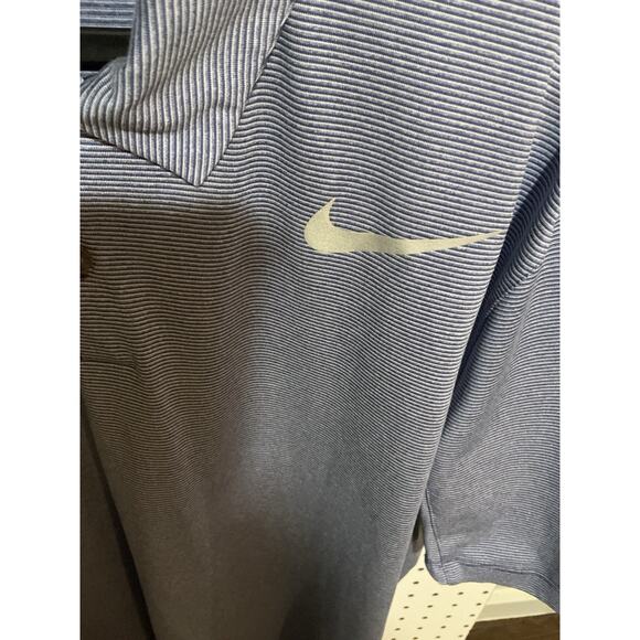 Nike Golf Dri-FIT Polo Shirt Men’s Large Blue White Stripe Standard Fit - Picture 2 of 7